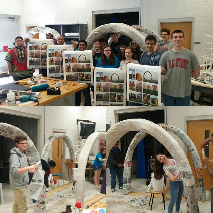 Robotics Team Students showing their work